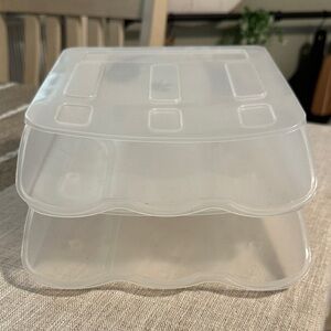 New - 2  Clear Plastic Storage Organizer
